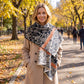 Botanical Floral Print Oversized Scarf Lightweight Wrap with Fringe 70.8*25.6 Inches