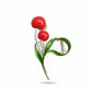 Tulip Flower Metal Hair Claw Clip with Enamel Petal and Leaf Detailing