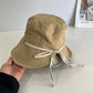 Wide Brim Bucket Sun Hat with Tie Strap