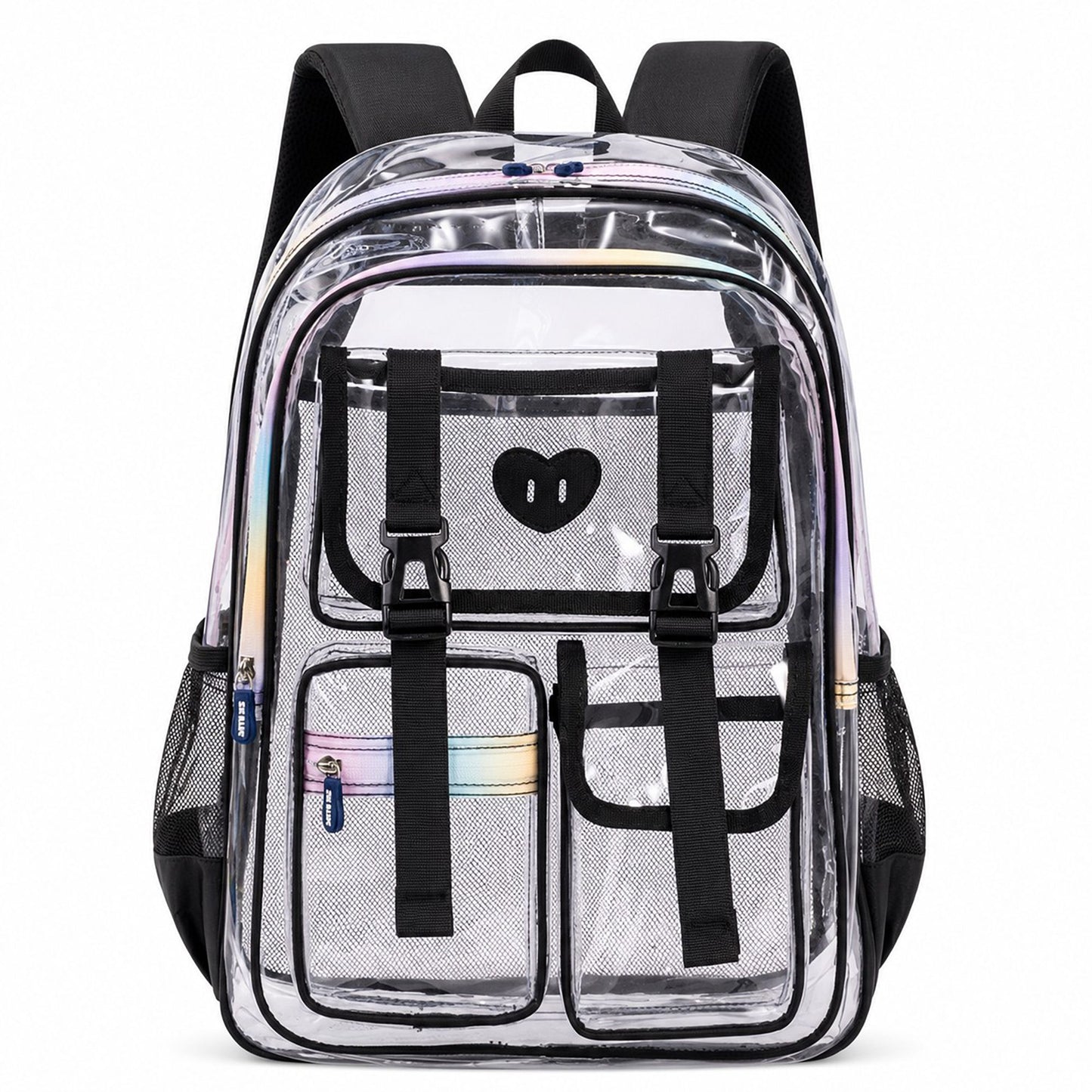 Clear Backpack with Multiple Pockets and Padded Straps