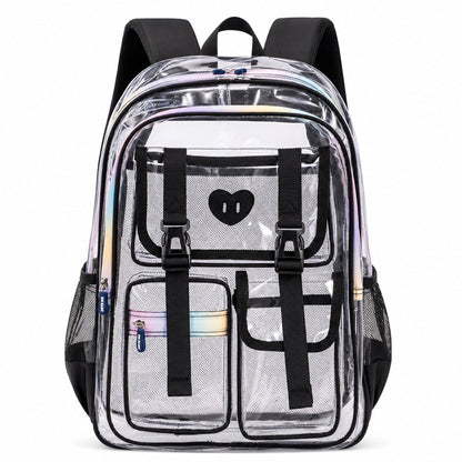 Clear Backpack with Multiple Pockets and Padded Straps