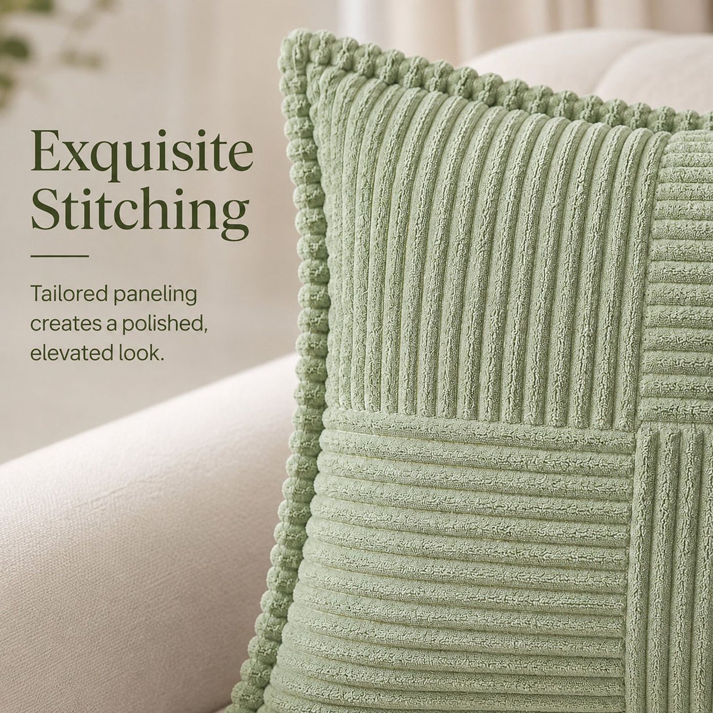 Soft Corduroy Decorative Throw Pillow Cover Geometric Accent Cushion Cover for Sofa Bed
