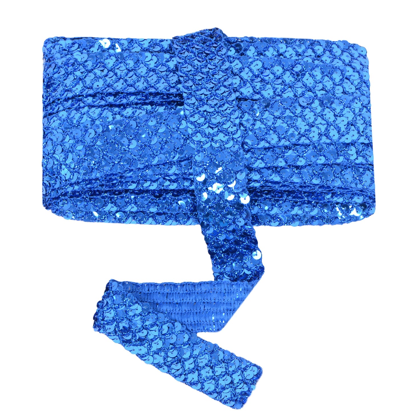 Sewing Sequin Trim 1.2 Inch 6 Row, 25 Yards Glitter Sequin Strip Ribbon Metallic Stretch Bling Fabric DIY Craft Decoration