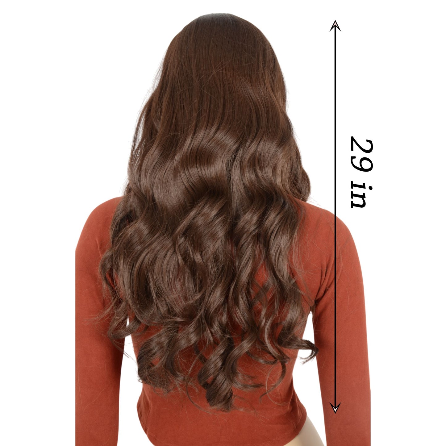 Long Wavy Hair Wig for Women with Bangs Heat-Resistant Curly Synthetic Wig for Daily and Party Use