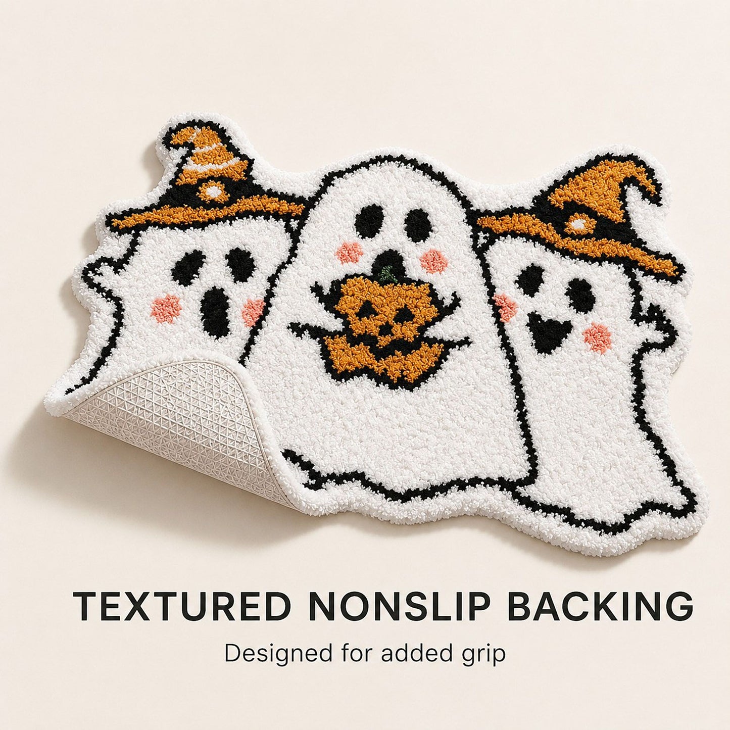 Halloween Character Shaped Bath Mat Nonslip Accent Rug 15.7 x 23.6 Inches