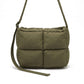 Grid Quilt Padded Rectangular Crossbody Bag with Adjustable Slim Shoulder Strap 9.8x7.9x3.5