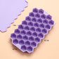 2-Piece Honeycomb Ice Cube Tray - 37-Grid Flexible Mold with Spill-Resistant Lid