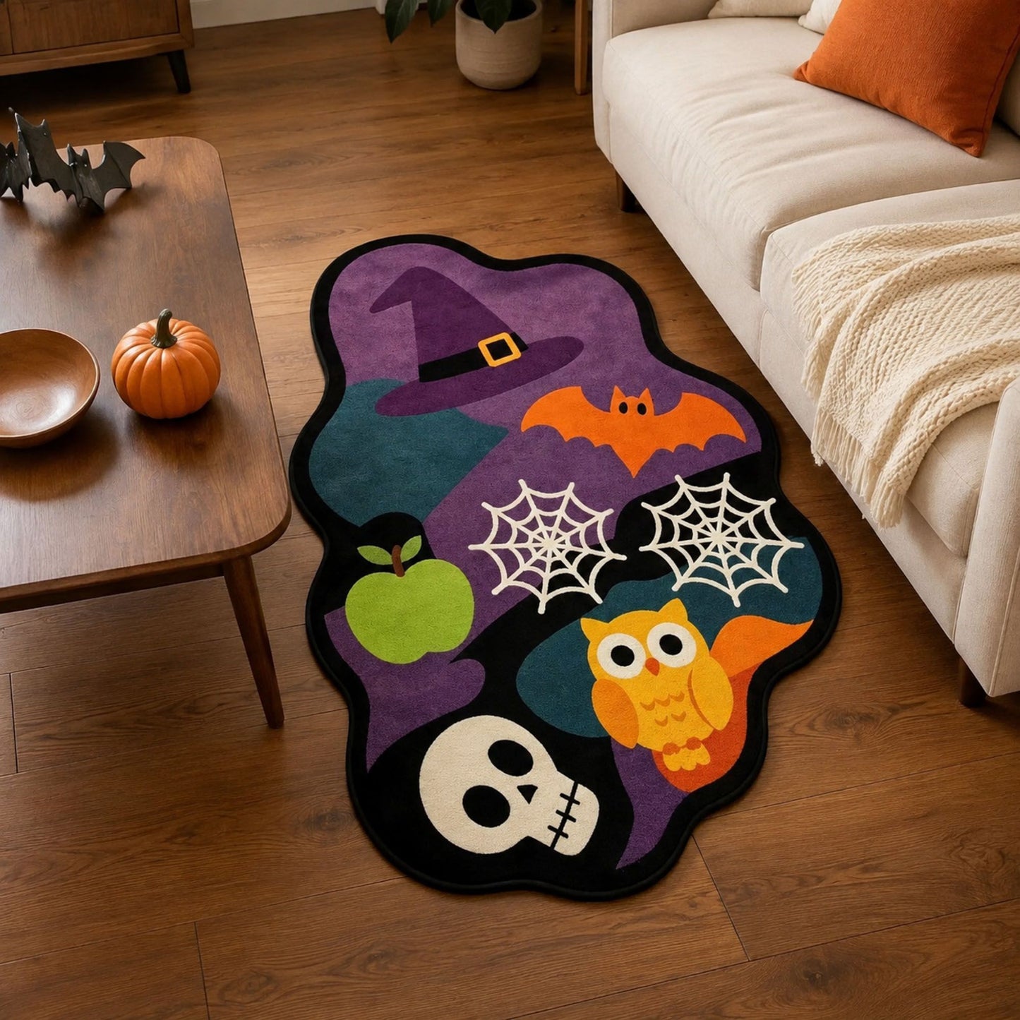 Halloween Shaped Long Accent Rug Nonslip Floor Mat 15.7 x 47.2 Inches