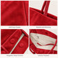 Faux Suede Tote Bag with Double Shoulder Handles Magnetic Closure and Interior Pockets