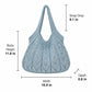 Crochet Tote Bag Lightweight Shoulder Bag with Openwork Knit Texture