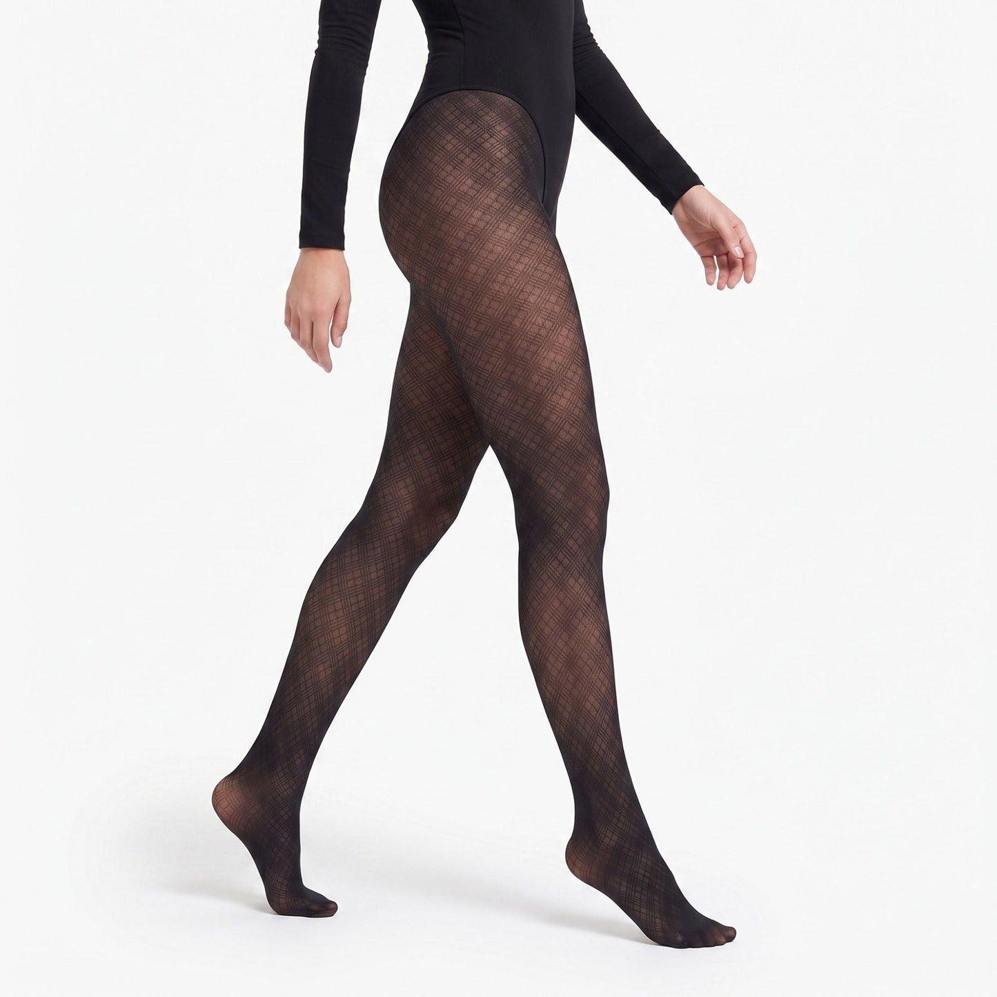 2-Piece Plaid Pattern Sheer Tights