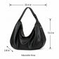 Oversized Slouchy Hobo Shoulder Bag with Adjustable Wide Strap and Zippered Pocket