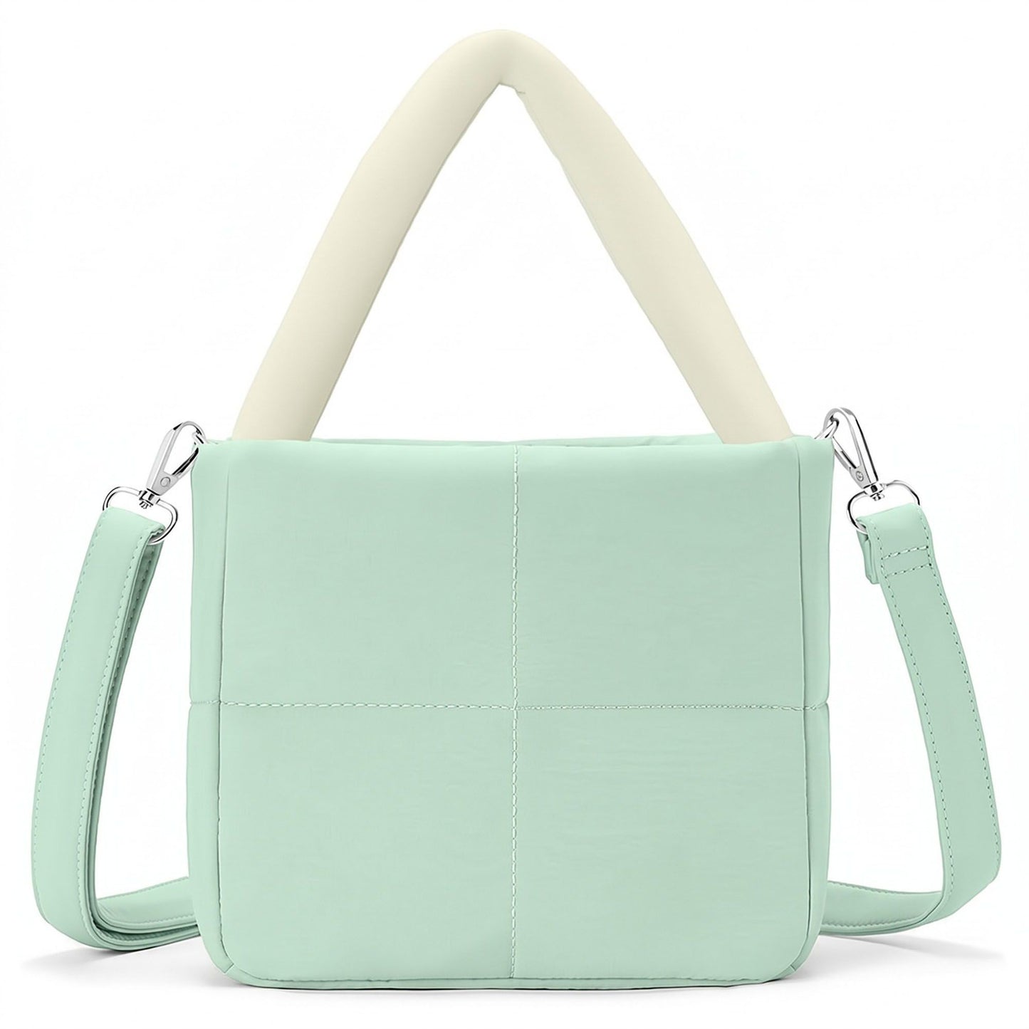 Padded Tote Bag with Top Handles and Detachable Adjustable Crossbody Strap 8.5x8x3.5in