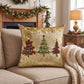 Christmas Reindeer Embroidered Velvet Throw Pillow Cover Gold Holiday Decor