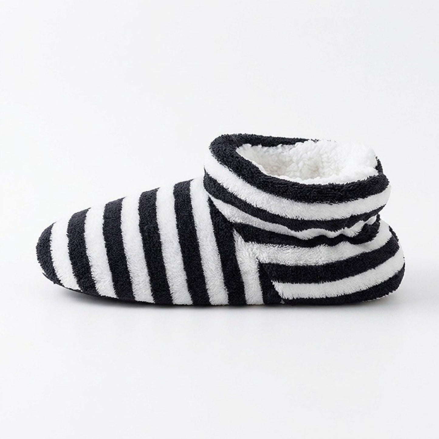 Striped Fuzzy Slipper Boots  US 5-10.5