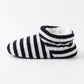 Striped Fuzzy Slipper Boots  US 5-10.5