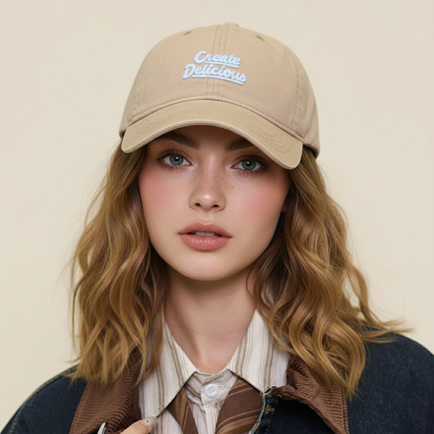 Womens Cotton Baseball Cap Adjustable Back Closure