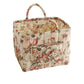 Fabric Storage Basket Quilted Cotton Organizer Bin with Floral Print Decorative Storage