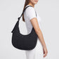 Quilted Hobo Shoulder Bag with Adjustable Strap and Side Pockets 10x4x6.5in