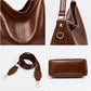 Faux Leather Hobo Shoulder Bag with Adjustable Strap and Zip Closure