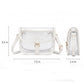 Clear Crossbody Handbag with Adjustable Strap and Buckle Flap Closure