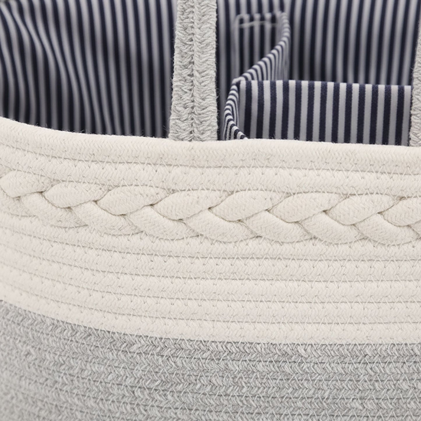 Woven Rope Storage Basket Organizer Bin Soft Cotton Basket for Nursery Shelves Closet Organization