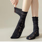 Lace Liner Socks with Elastic Cuff and Floral Mesh Detail Soft Stretch 2-Pack