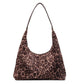 Leopard Print Tote Bag with Single Shoulder Strap and Magnetic Snap Closure