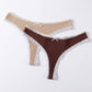2 Pack Ribbed Lace Trim Thong Underwear