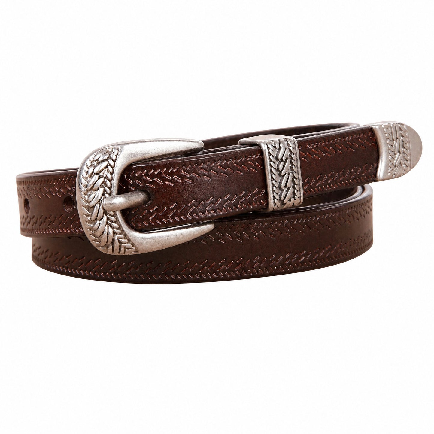 Waist Belt with Gold Tone Decorative Clasp for Dresses 37.8 in