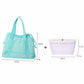 Mesh Drawstring Tote Bag with Carry Handles and Organizer Pouch