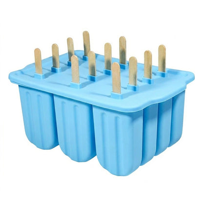12-Cavity Popsicle Mold - Homemade Ice Pop Maker with Lid