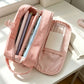 Large Capacity Pencil Case Double Layer Zipper Pencil Pouch with Handle