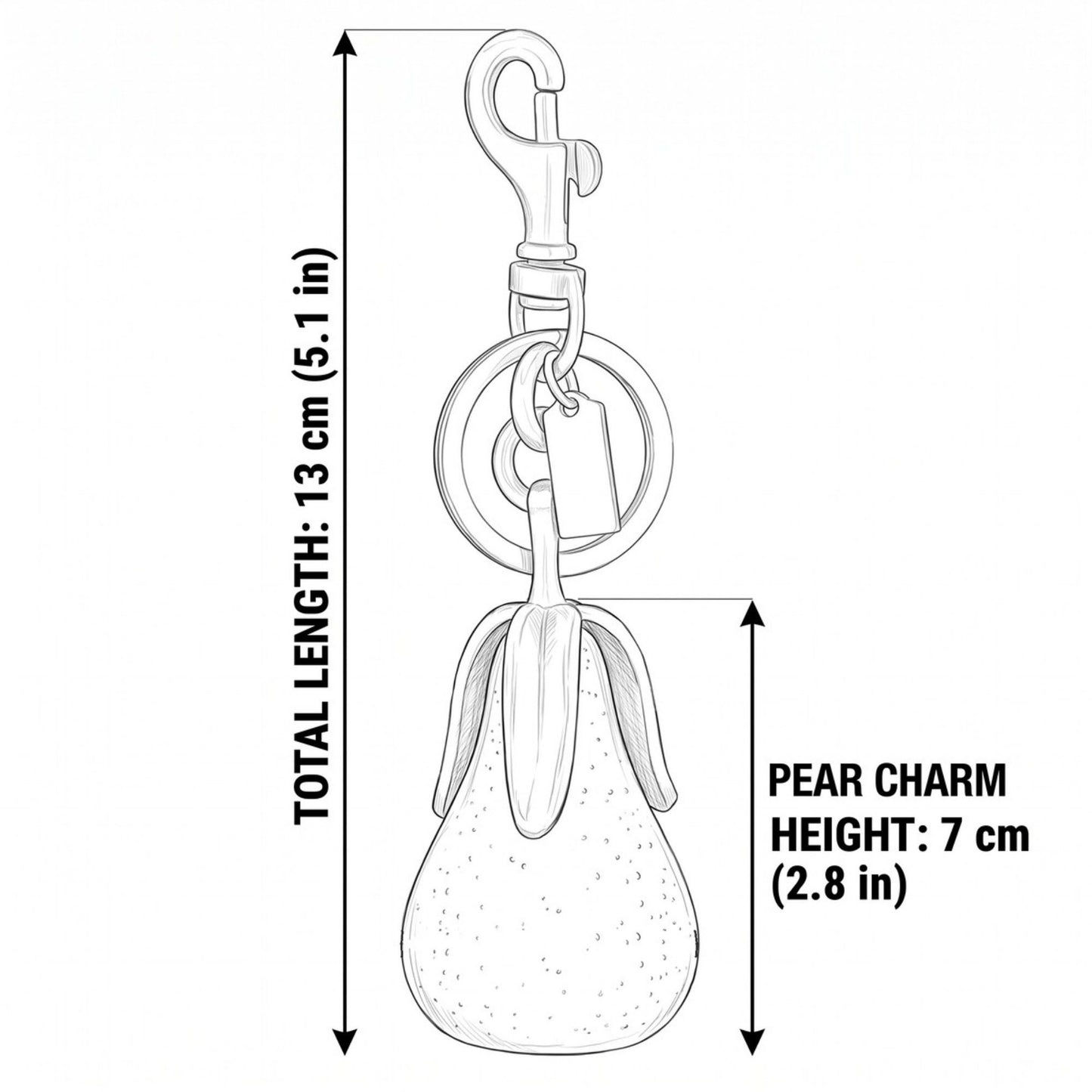 Glitter Pear Keychain and Bag Charm