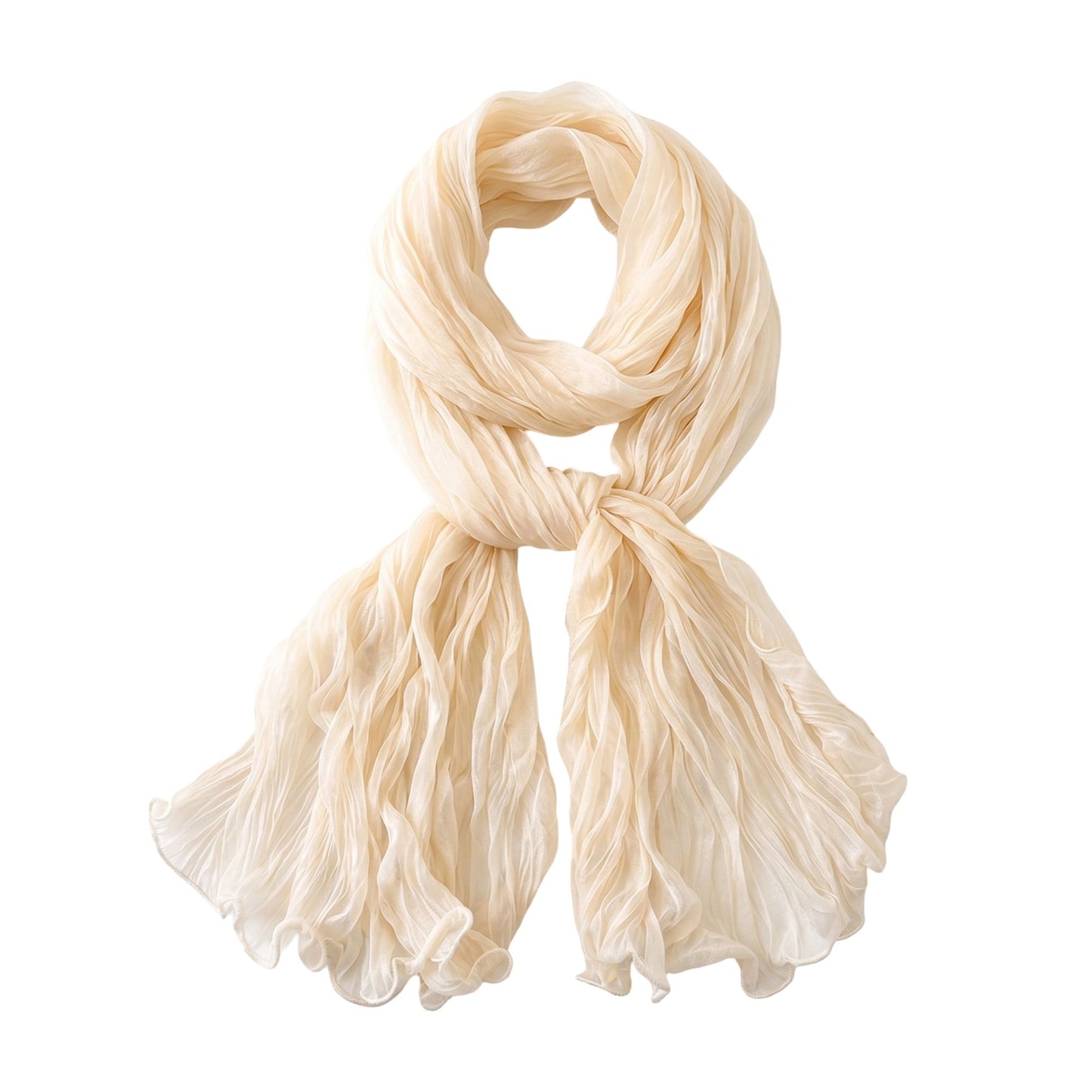 Lightweight Pleated Fashion Scarf Elegant Solid Color Long Wrap Shawl 70.5¡Á31.5 Inches