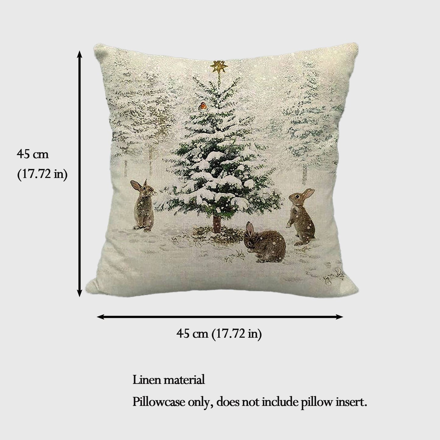 Vintage Winter Throw Comfortable Pillow Cover 18x18in