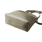 Woven Leather Shoulder Satchel with Convertible Crossbody Strap and Sculpted Hobo Silhouette