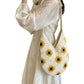 Sunflower Crochet Shoulder Tote Bag Large Capacity Handbag
