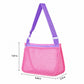 Mesh Beach Shoulder Bag with Adjustable Strap Zip Top Lightweight See Through Tote for Pool Travel