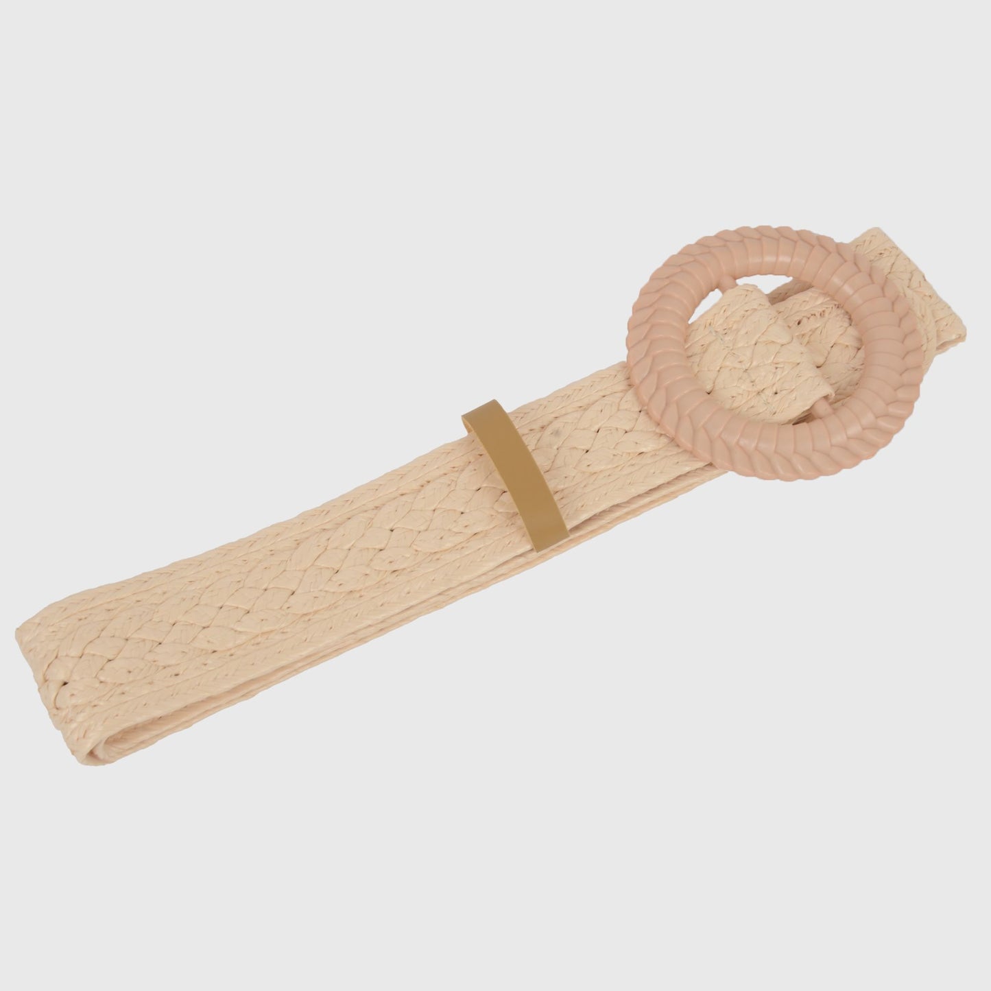 Bohemian Style Woven Belt with Round Plastic Buckle