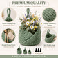 Woven Cotton Rope Hanging Basket Set Wall Storage Organizer with Hooks