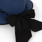 Women's Wide Brim Straw Hat with Braided Band and Contrast Bow Detail