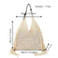 Woven Crochet Shoulder Bag with Fringe Detail Slouchy Hobo Style Lightweight Handbag