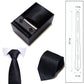 Men's Diamond Grid Pattern Tie Gift Set Necktie Pocket Square Cufflinks Tie Clip Formal Accessory Set