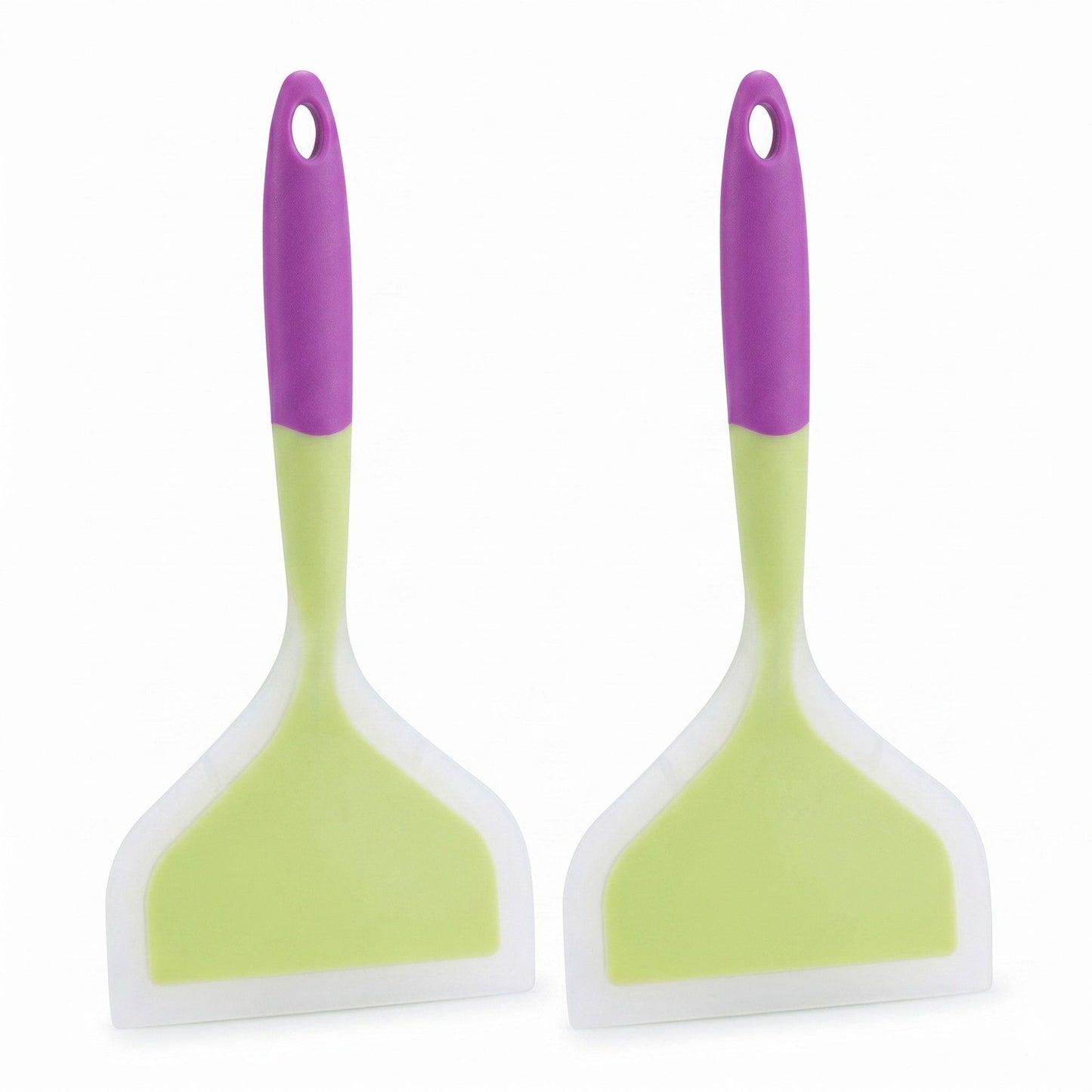 2-Piece Silicone Bench Scraper Set with Flexible Edge and Hanging Handles