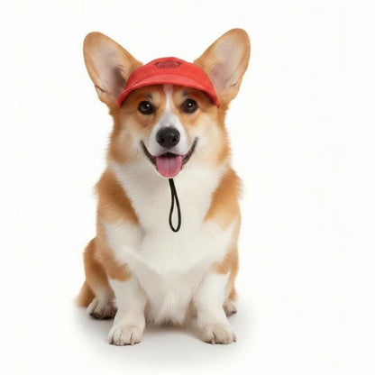Pet Visor Sun Hat with Open Ear Design Adjustable Chin Strap Lightweight Outdoor Cap for Cats and Dogs