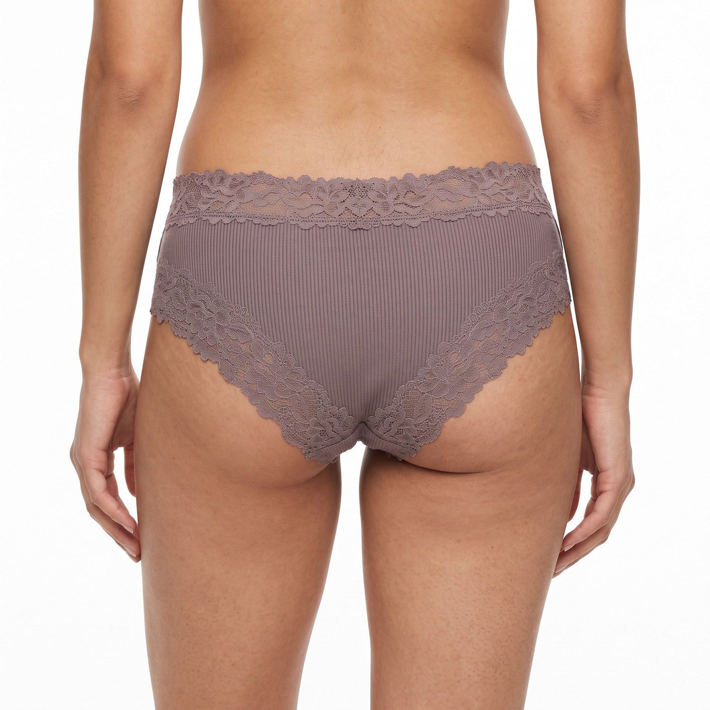 2 Pack Ribbed Floral Lace Hipster Underwear
