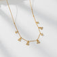Delicate Chain Necklace with Droplet Cluster Charms and Sparkling Accents for an Elegant Feminine Look and Refined Everyday Style