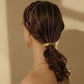 Gold Tone Hair Ties Set 6 Pack Accent Elastic Ponytail Holders Minimalist Hair Accessories
