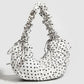 Polka Dot Ruched Shoulder Bag with Soft Slouchy Shape